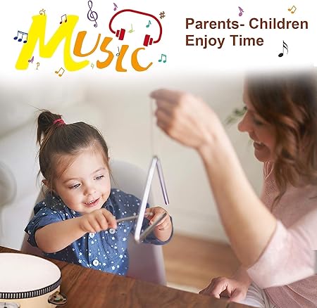 OMIKRAFTO Toddler Musical Instruments Natural Wooden Percussion Instruments Toy for Kids Preschool Educational, Musical Toys Set for Boys and Girls with Storage Bag