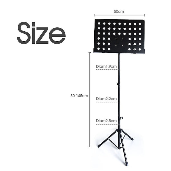 Heavy Duty Adjustable Stage Stand Large Metal Music Sheet Conductor Folding
